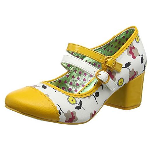 Poetic Licence by Irregular Choice. Mini mod - scarpe con tacco donna, multicolore (white/yellow), 41