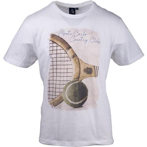 Monte-Carlo t-shirt da uomo Monte-Carlo country club vintage print slub t-shirt - white