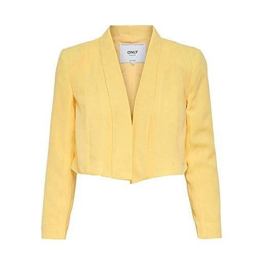 Only onlpinolo short jacket wvn coprispalle, giallo (goldfinch), 38 donna