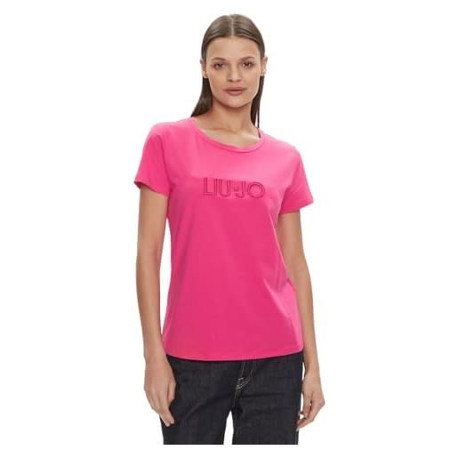 Liu Jo Jeans liu jo t-shirt con stampa e strass ta4136 (l, deep pink)