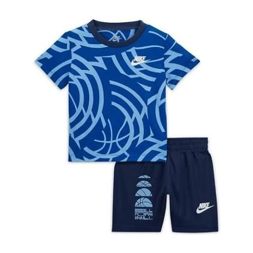 Nike completi estivi b nsw cbb short set (5-6 anni, blu)