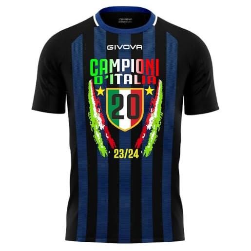 PELUSCIAMO maglia calcio campioni d'italia internazionale givova tratto maglietta tecnica personalizzabile con nome e numero ps 41363-001