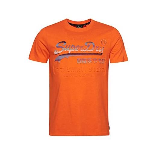 Superdry maglietta stampata camicia, new house orange marl, l uomo