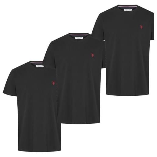 U.S. Polo ASSN. arjun - confezione da 3 magliette eleganti nere e morbide, da uomo, nero , 46 it