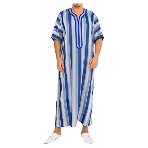 Generic veste musulmana uomo - arabi saudita abiti di cotone lino tunica abaya estate fresco jilbab abbigliamento islamico thobe lino musulmano jalabiya abito abaya uomini arabo abbigliamento