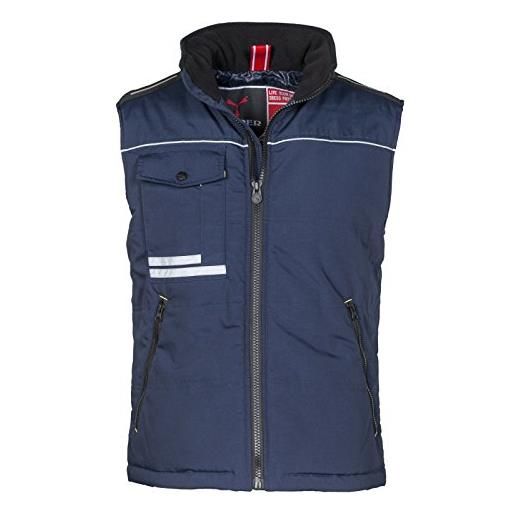 CHEMAGLIETTE! giacca da lavoro giubbino smanicato gilet trapuntato con tasche payper azua 2.0, colore: navy, taglia: l