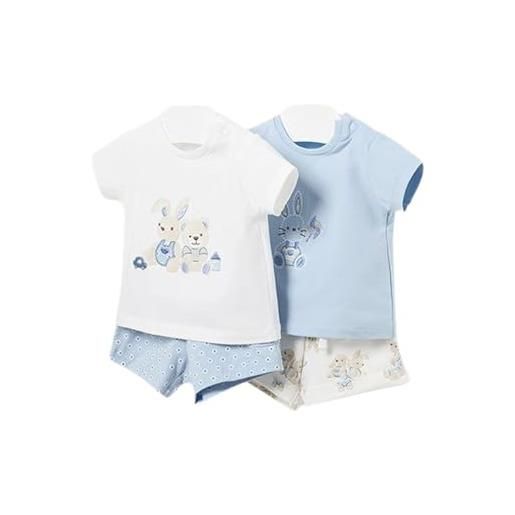 Mayoral completi estivi bi-pack neonato 2-4 mesi - 65 cm color azzurro e bianco