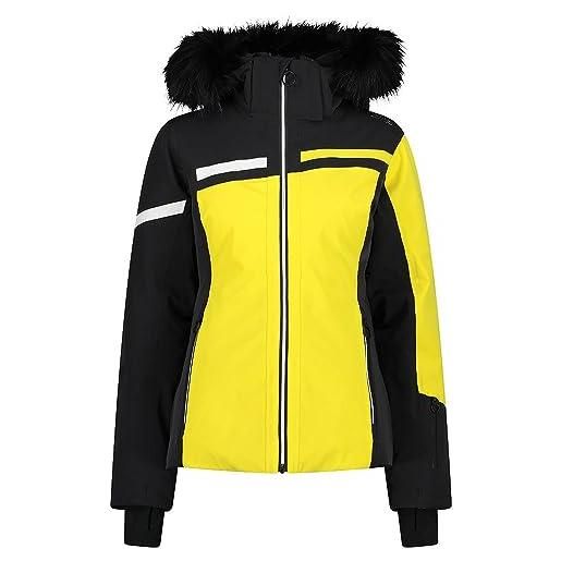 CMP giacca 33w0296f giacca da sci donna realizzata in tessuto elasticizzato a 4 vie con imbottitura sintetica feel warm flat, gialla (m)