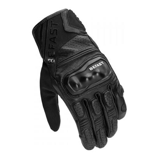 Befast | supporters - guanti moto in pelle ce certificati: stile racing, sicurezza certificata e comfort ottimale, colore nero