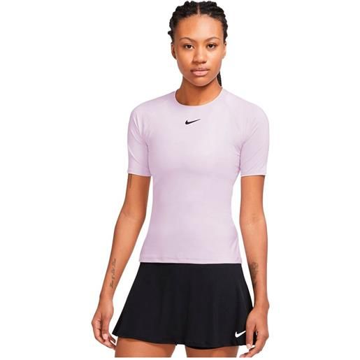 Nike court dri fit advantage short sleeve t-shirt rosa m donna