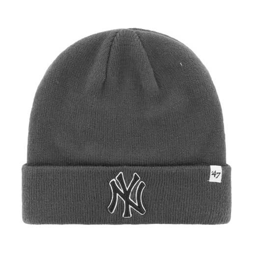 47 mlb new york yankees '47 brand cuff knit hat beanie - grigio antracite