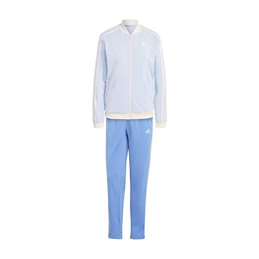 adidas essentials 3-stripes track suit tuta da allenamento, blue fusion/clear pink/wonder quartz/blue dawn, xxs women's