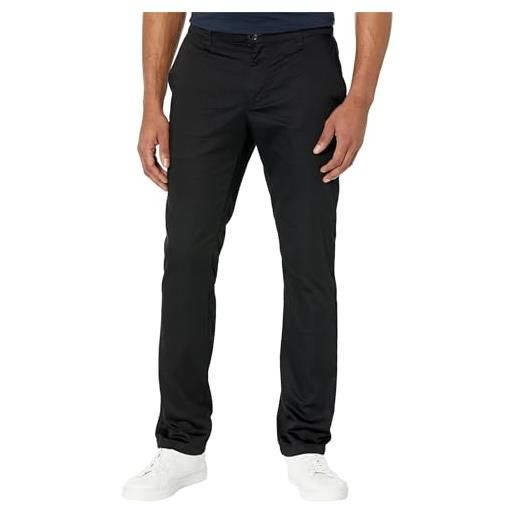 Armani Exchange straight fit trousers, pantaloni casual uomo, black, 