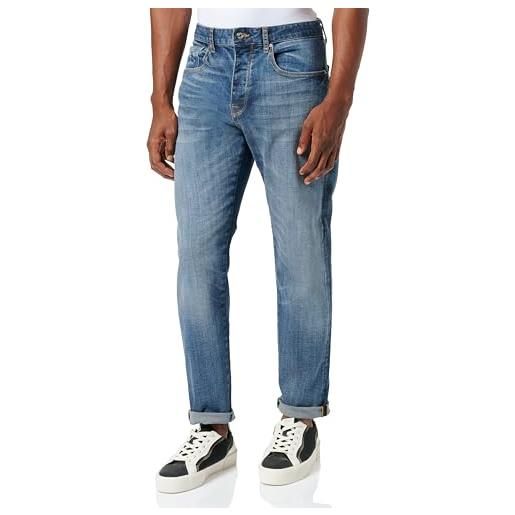 Armani Exchange tapered comfort cotton denim, medium blue jeans, blau, 34w uomo