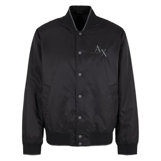 Armani Exchange digital desert, sustainable, back logo print giacca, nero, xl uomo