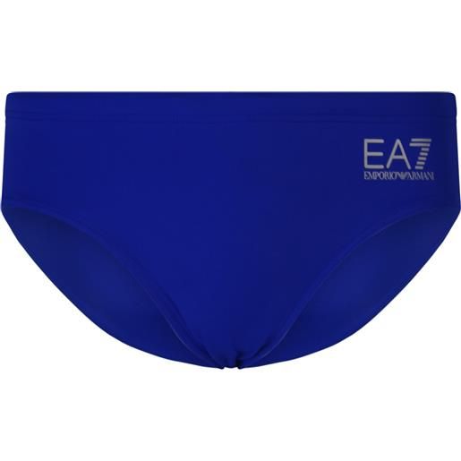 EA7 slip mare blu con logo argento per uomo