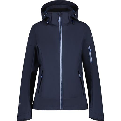 Icepeak - giacca softshell da donna con cappuccio - bathgate jacket blue per donne in softshell - taglia 34 fi, 36 fi, 38 fi, 40 fi, 42 fi - blu navy