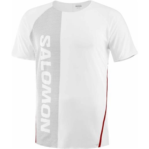Salomon - t-shirt ultraleggera - s/lab speed tee m white/deep black per uomo in pelle - taglia s, m, l, xl - bianco
