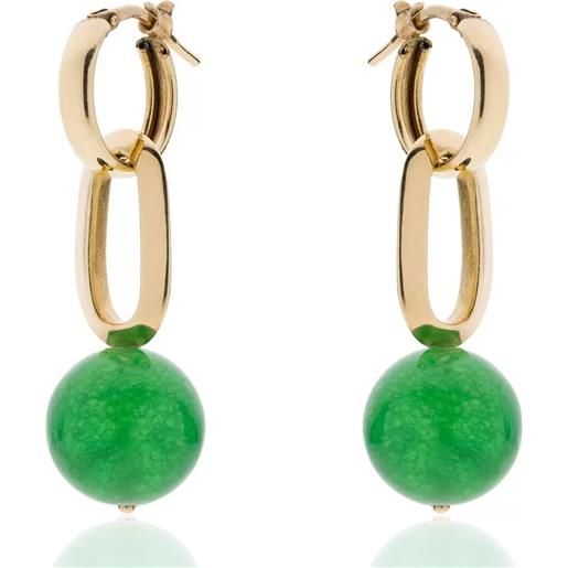 Unoaerre orecchini donna dorato Unoaerre 2479 cerchio e perla verde bronzo