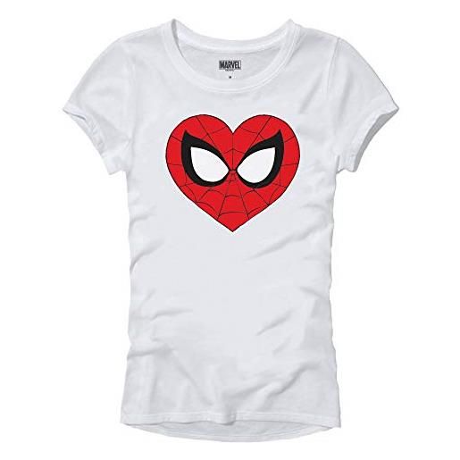 Marvel spider-man face mask heart logo symbol womens juniors t-shirt white