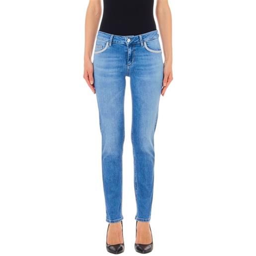 LIU JO - jeans lavaggio chiaro con strass