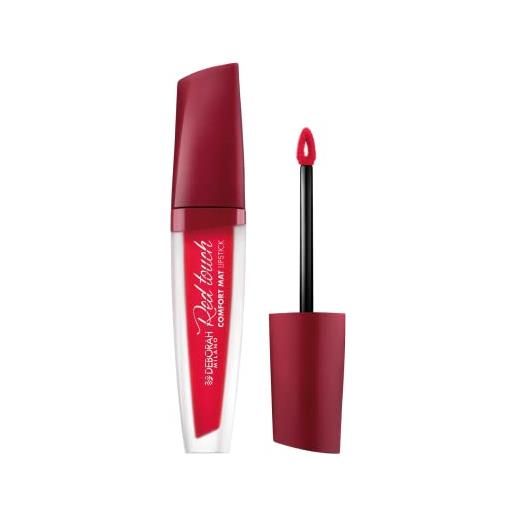 Deborah milano - red touch lipstick rossetto liquido matte, n. 7 fiery red, colore intenso e no transfer, dona labbra morbide e vellutate, 4.5 gr