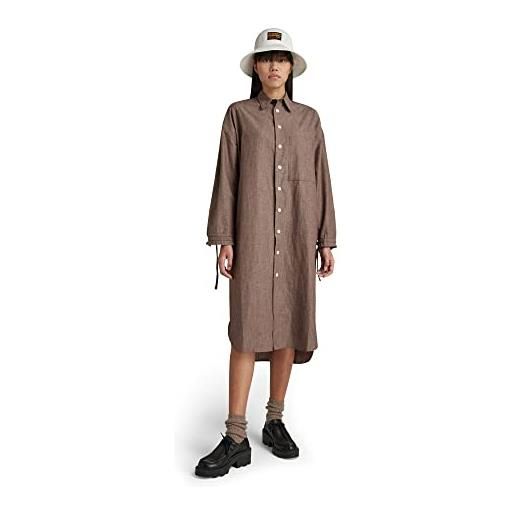 G-STAR RAW long shirt dress abiti, marrone (chocolat d22160-d187-285), m donna