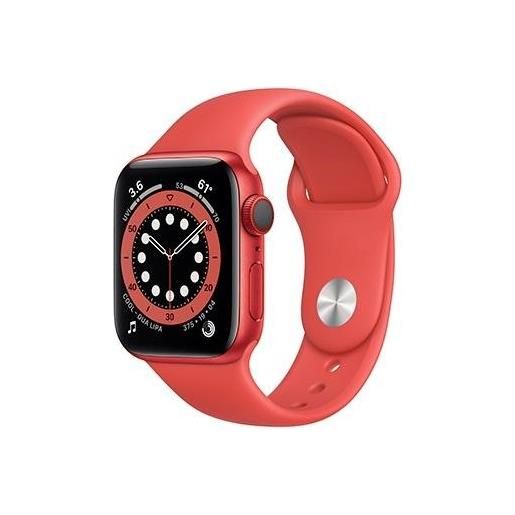 APPLE watch 6 40mm impermeabile 5atm gps + cellular wi. Fi / bluetooth con cassa in alluminio rosso e cinturino sport regular rosso