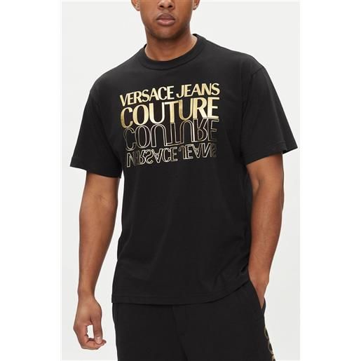 VERSACE JEANS COUTURE t-shirt uomo nera/oro ht10