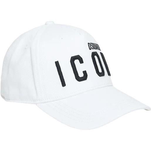 DSQUARED cappello con logo a contrasto bianco / iii
