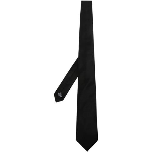 EMPORIO ARMANI cravatta con logo a contrasto nero / tu