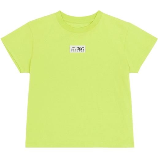 MM6 t-shirt con logo a contrasto sul davanti verde / xs