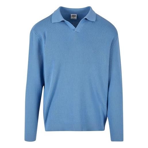 Urban Classics maglia a maniche lunghe oversize a coste t-shirt, blu horizonblue, xl uomo