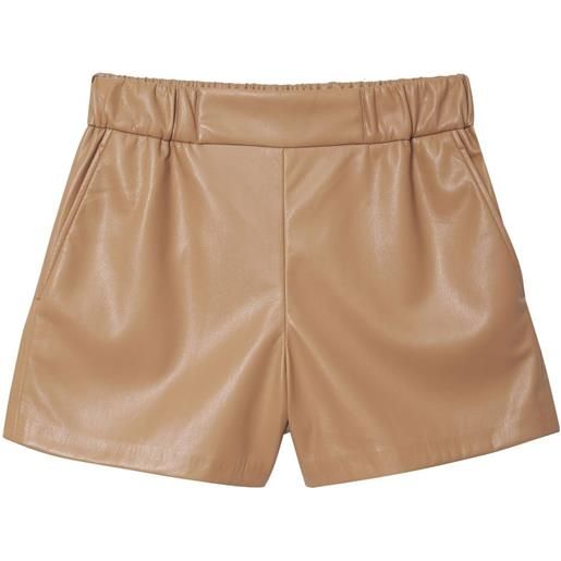 ANINE BING shorts koa in finta pelle - marrone