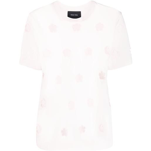 Simone Rocha t-shirt a fiori con dettaglio cut-out - rosa
