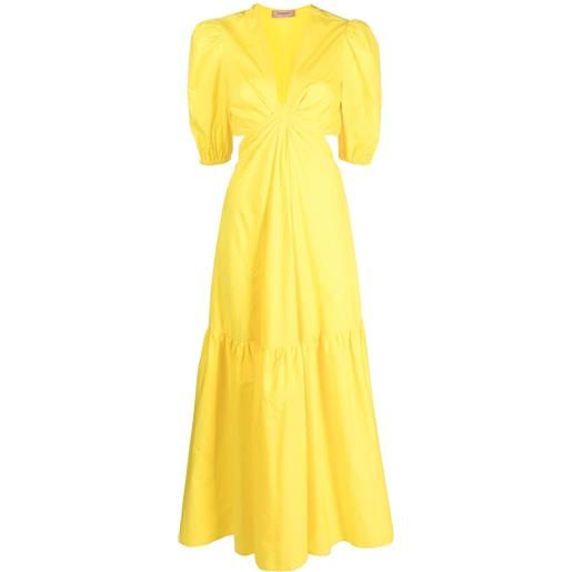 TWINSET abito lungo con dettaglio cut-out - giallo