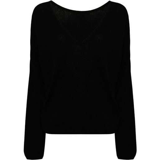 CRUSH CASHMERE maglione con scollo a v - nero