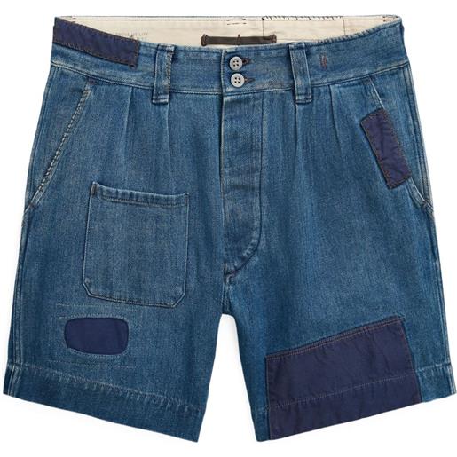 Ralph Lauren RRL shorts con design patchwork - blu