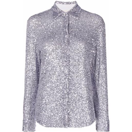 Blanca Vita camicia con paillettes - grigio