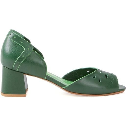 Sarah Chofakian chunky heel pumps - verde