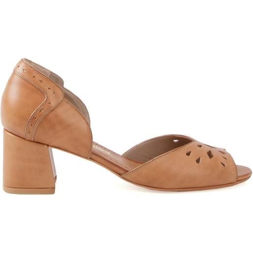 Sarah Chofakian chunky heel sandals - marrone