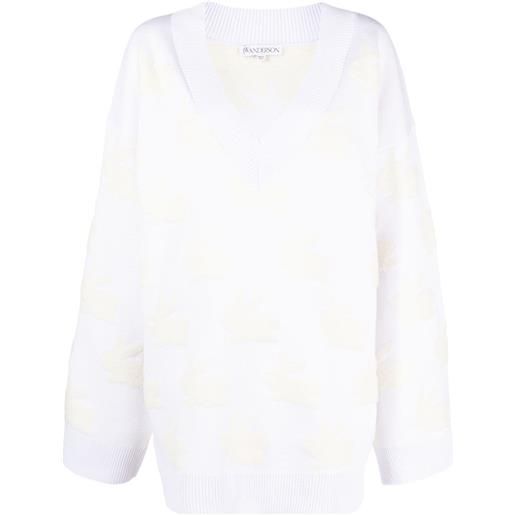 JW Anderson maglione con applicazione - bianco