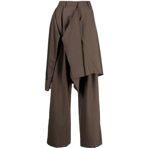 Goen.J pantaloni con design a strati - marrone