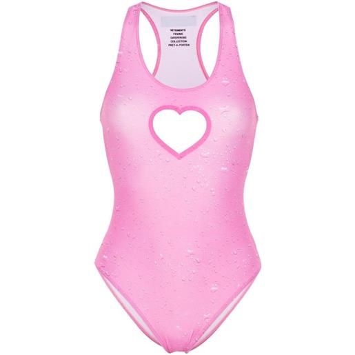 VETEMENTS heart cut-out swimsuit - rosa