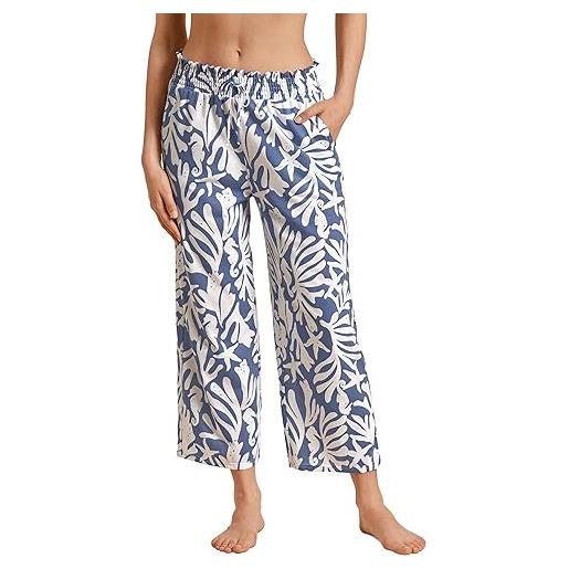Calida favourites coast pantaloni, opaco, marine water blue, 32-34 donna