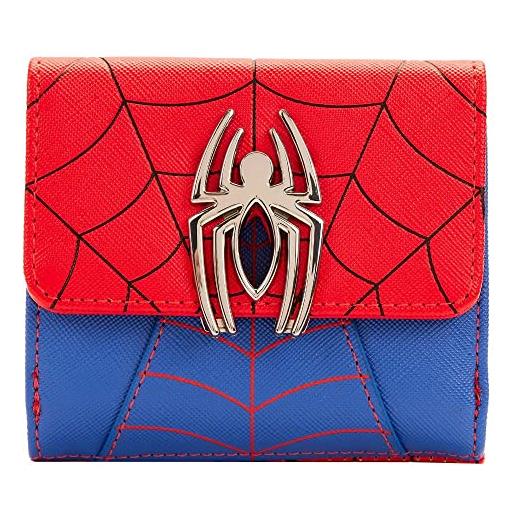 Loungefly portafoglio marvel spider man color block, rosso, taglia unica, marvel spider man portafoglio color-block