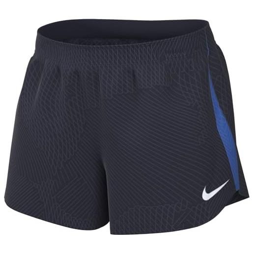 Nike dr2322-451 w nk df strk23 short k pantaloni sportivi donna obsidian/royal blue/white l