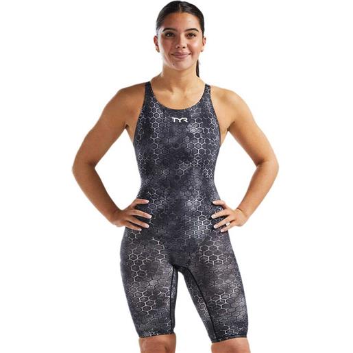 Tyr thresher akurra open back competition swimsuit grigio 22 donna