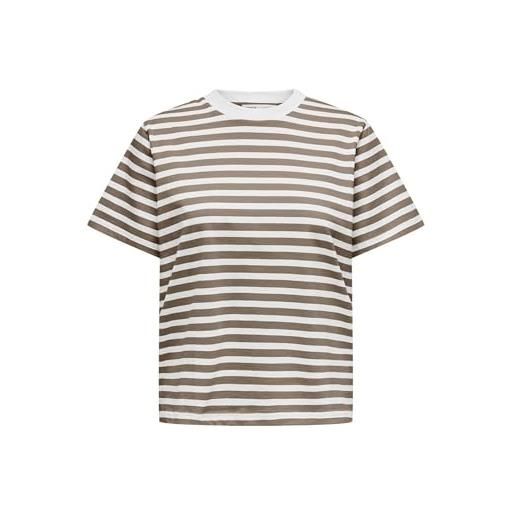 Only onllivina s/s stripe tee jrs t-shirt, noce/strisce: strisce bianche, s donna