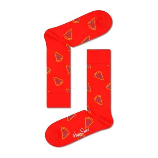 Happy Socks pizza slice sock calzini alti stampati, rosso, 36-40 unisex-adulto
